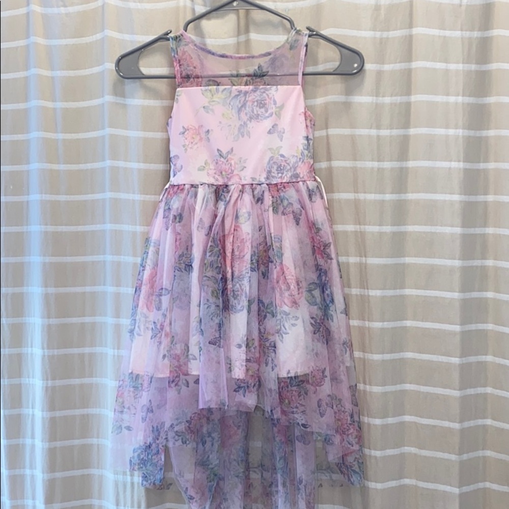 Girls high low floral dress
